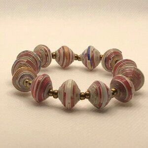 Handmade Paper Bead Bracelet